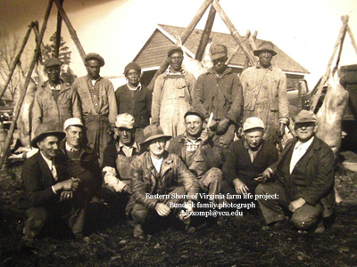 Bundick family hog killing, Assawoman, VA, circa 1938 (courtesy of Thomas family)